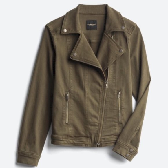 Liverpool Jackets & Blazers - Liverpool Women's Bradford Moto Denim Jacket, Olive, Medium